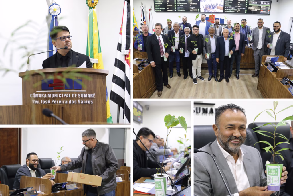 Vereador Professor Edinho distribui mudas de plantas em gesto simbólico pelo Dia do Meio Ambiente